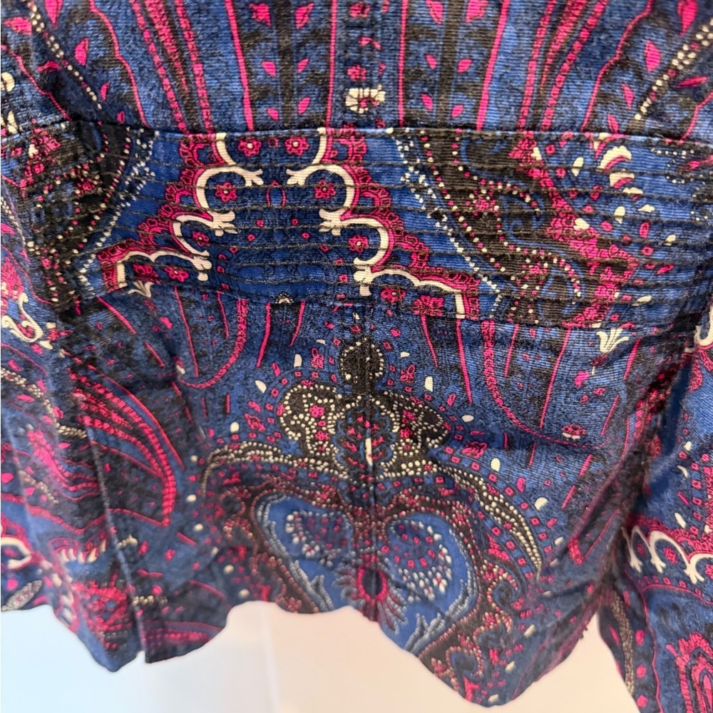 Coldwater Creek Paisley Zip Jacket Size M Navy Pink Lightweight Statement Print - Picture 4 of 9